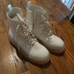 White clear combat boots size 7.5